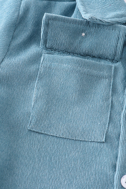 Blue Corduroy Button Down Shirt