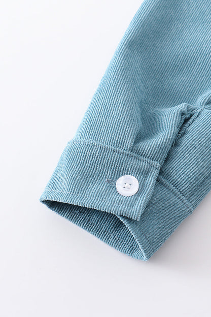 Blue Corduroy Button Down Shirt