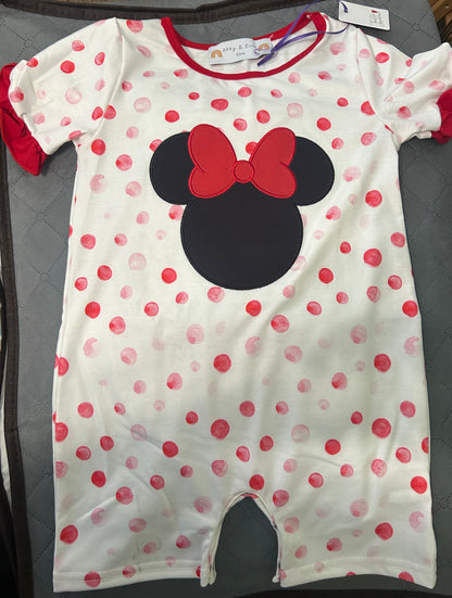 Polka dot Girl mouse Romper